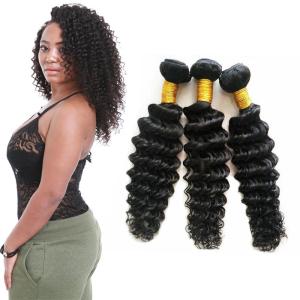 Quality Genuine Grade 8A Deep Wave Hair Bundles , Remy Deep Wave Hair Extensions wholesale