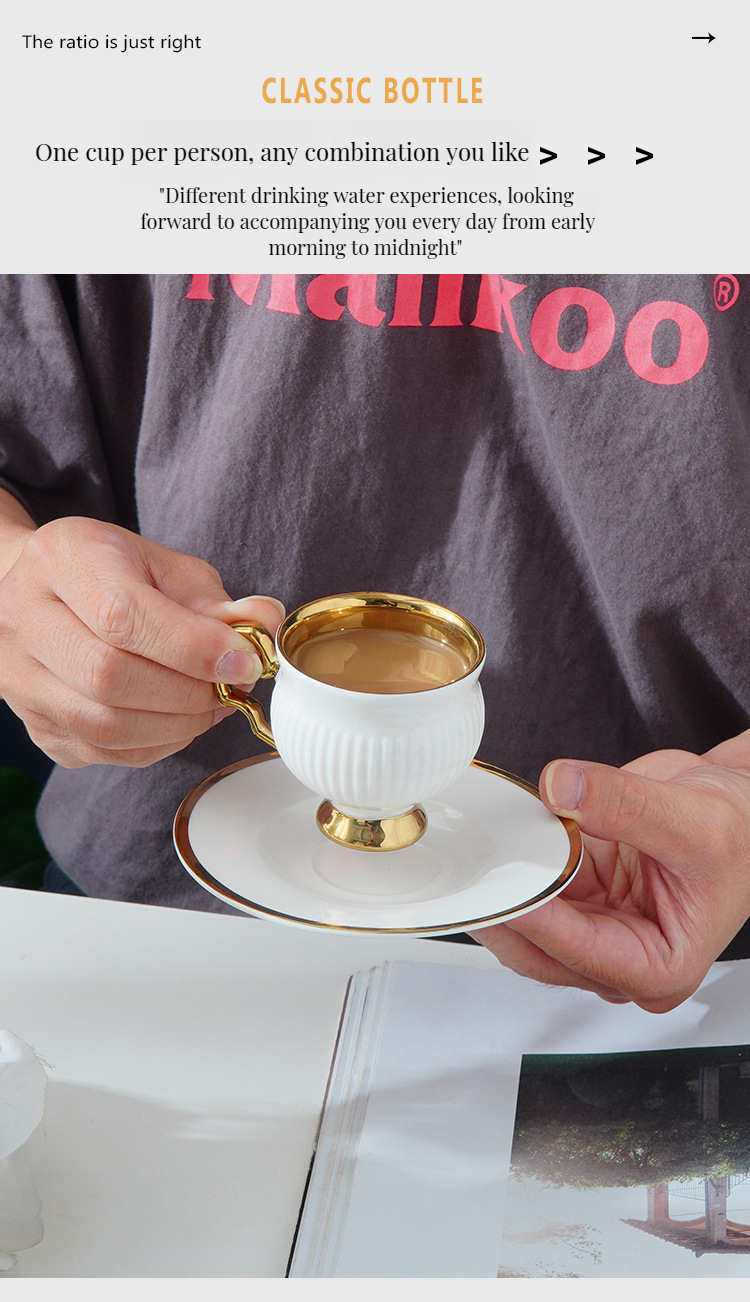 Release Arabian Design Ceramic Coffee Cups for Coffee Shops Customized Logo