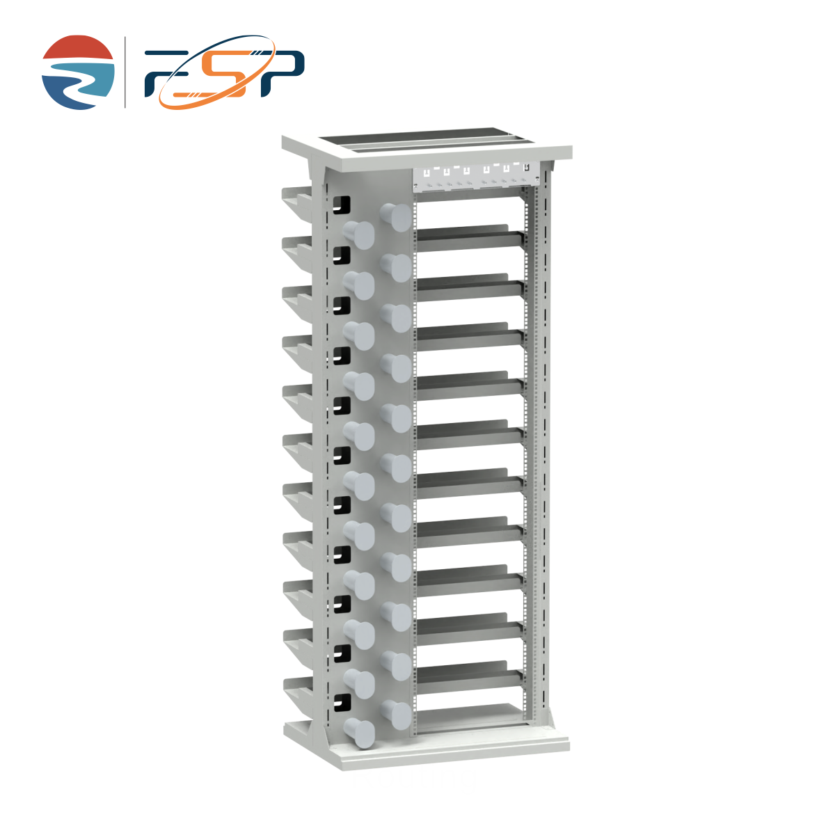 Durable Silver Finish 47U ODF Rack Cabinet for Indoor Network FTTH FTTX Tray Loaded