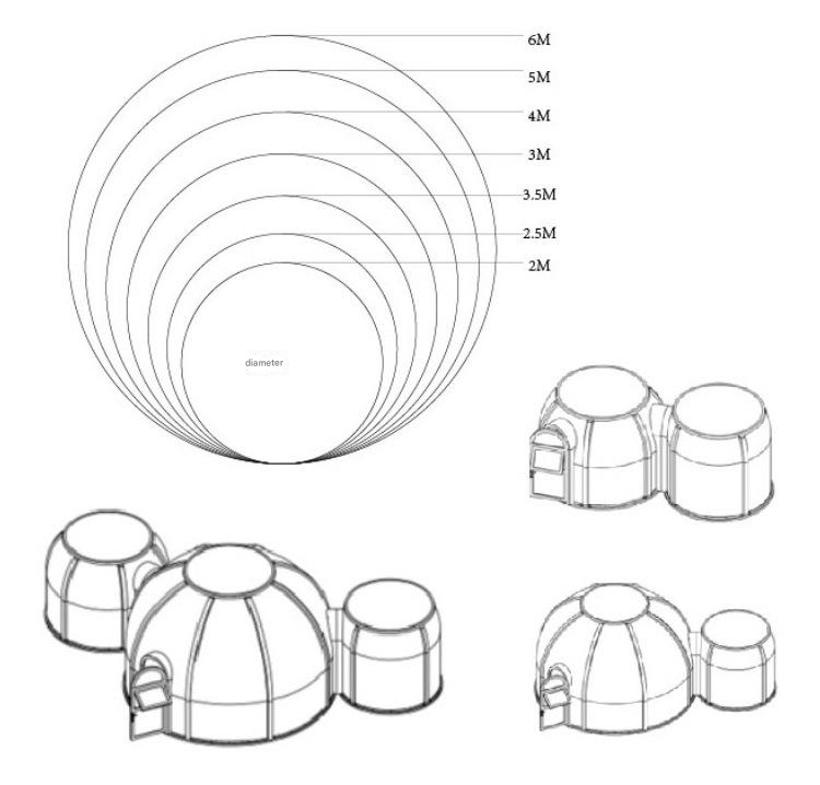 PC Star Room Ball Tent Bubble House Combination for Outdoor Camping Hotel Homestay