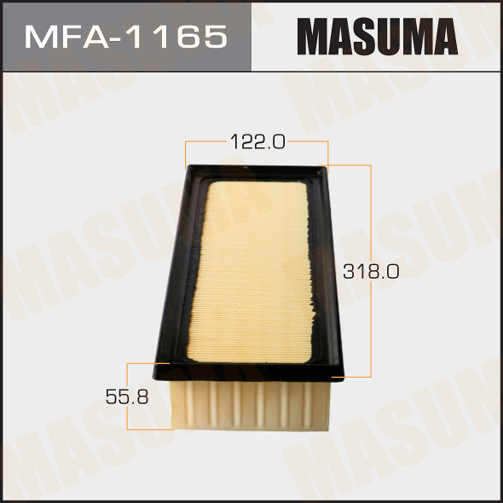 MFA-1165 MASUMA Automotive Parts Air Filter 1780136010 17801-36010 4560116498338 For TOYOTA