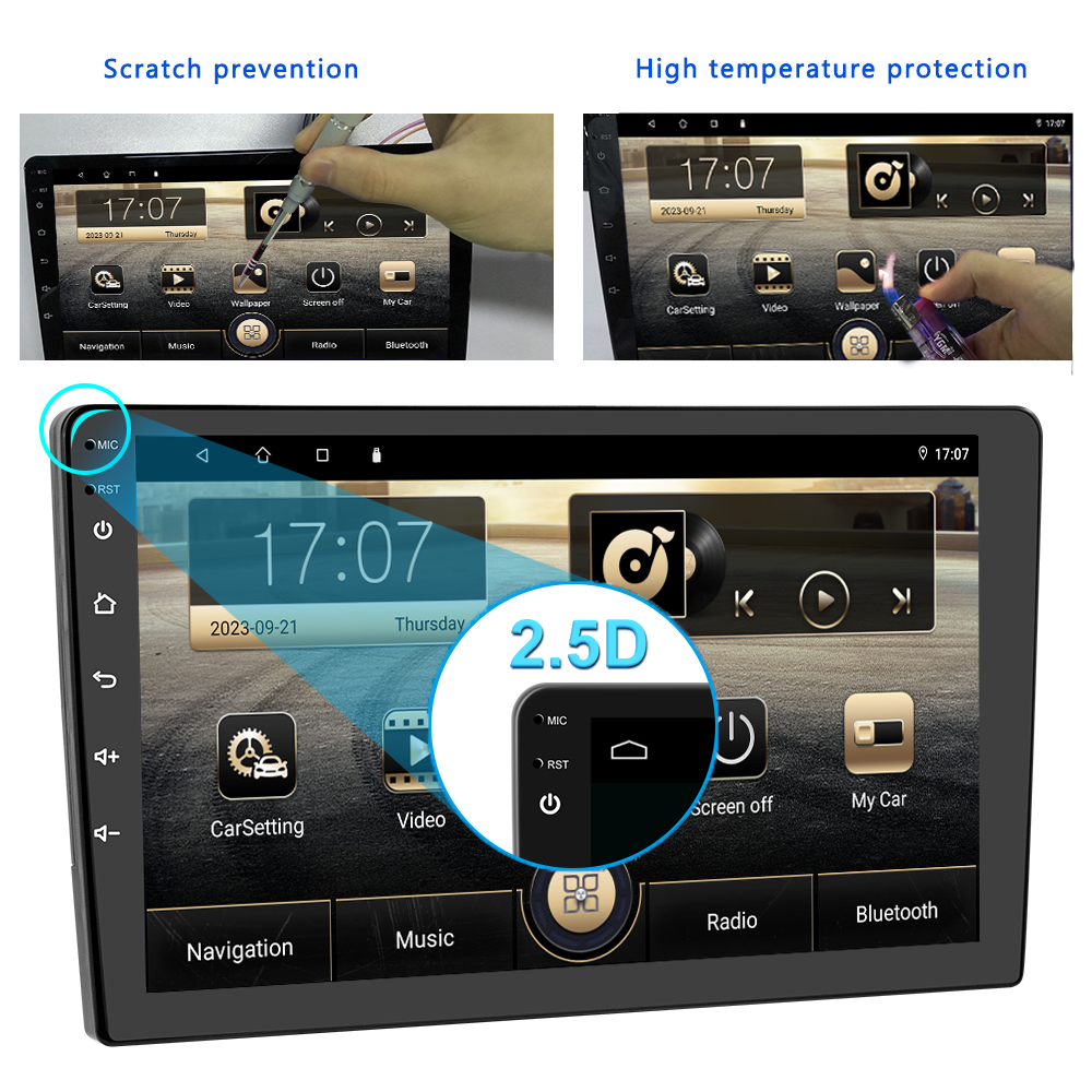 1 Din IPS 1280X720 Android Multimedia Video Touch Screen for Toyota/Nissan/Hyundai/Honda