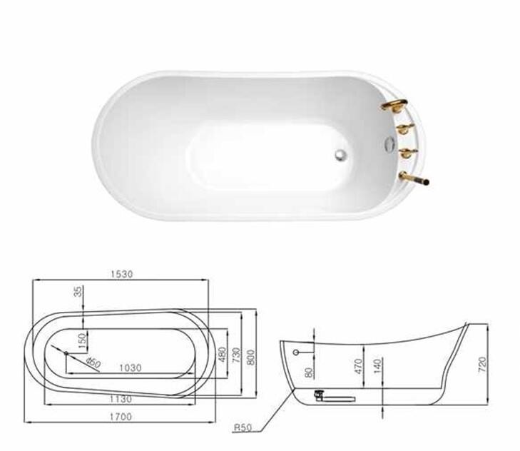 China good design luxury freestanding bathtub A16