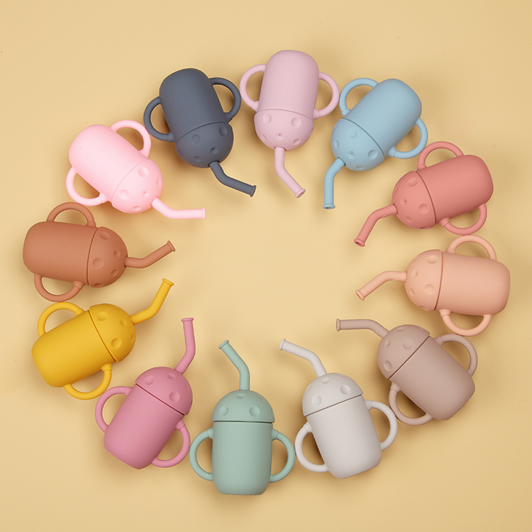 Portable Silicone Feeding Cup Baby Silicone Drinking Cups ODM 11*6.5*14cm