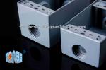 Die-cast Aluminum Weatherproof Boxes 3 Holes / 5 Holes Single Gang Outlet Boxes