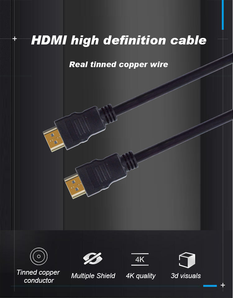 18gbps Gold Plated Video 1080P HDMI Cable 4K With Ethernet Tensile Resistant