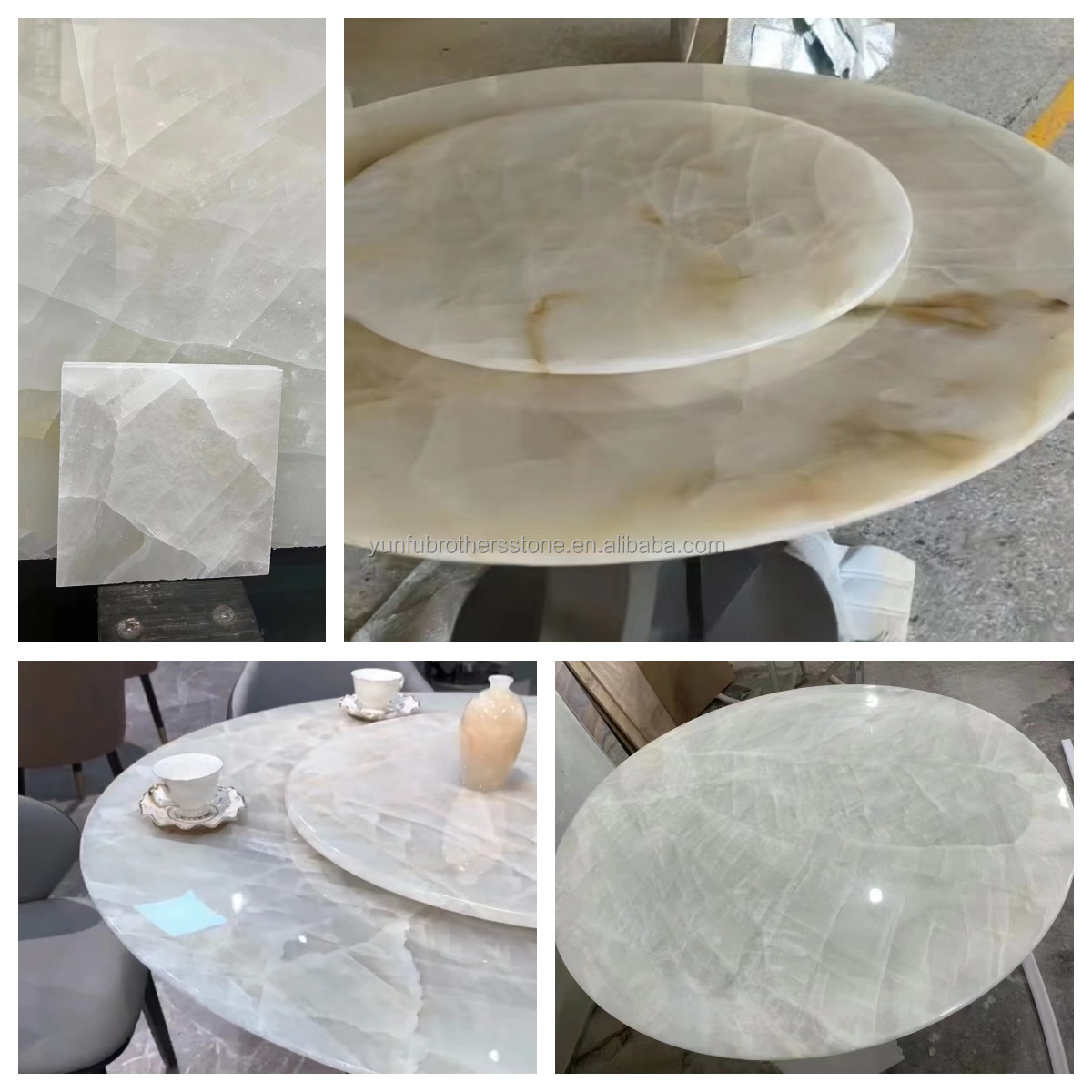 Modern Villa Design Polished White Onyx Marble Slab for Livingroom Wall and Flooring
