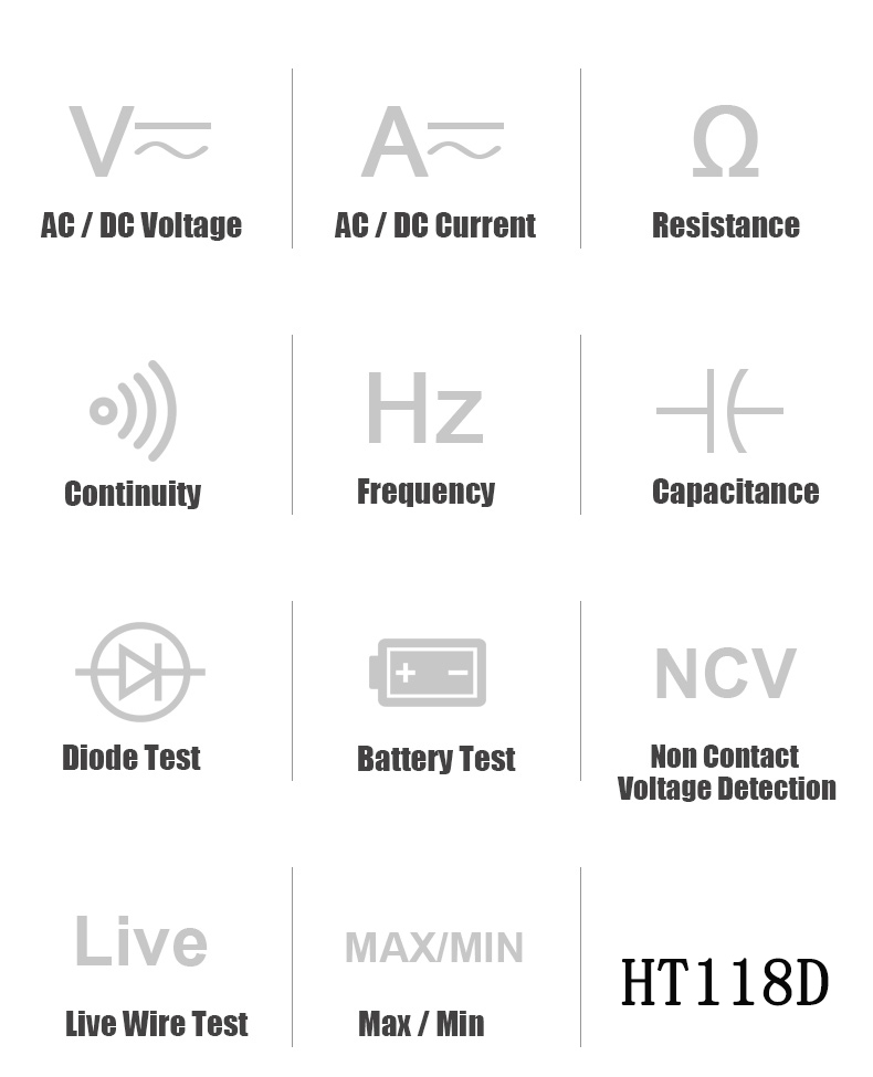 HT118D Habotest 1000V Handheld Digital Multimeter
