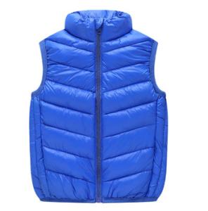 Quality Plain Dyed Kids Down Vest Customized Logo Various Color Water Resistant wholesale