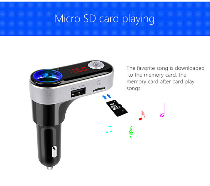 Independent Bluetooth USB Car Charger Car MP3 Player With FM Transmitter