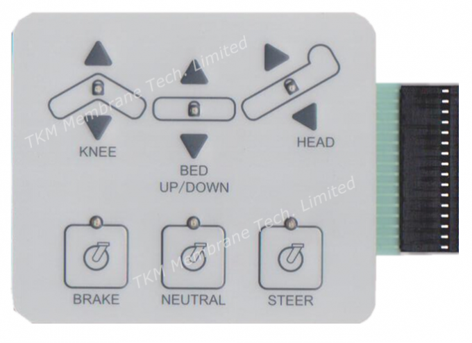 Multi color metal dome button switch tactile membrane keyboard medical use
