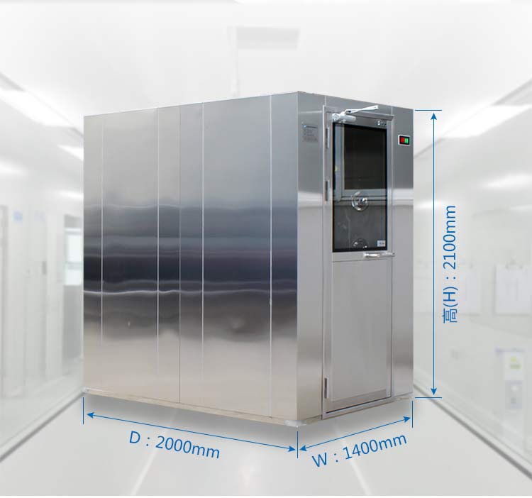 Double People Laboratory Air Shower Room Coated Steel Manual Cleanroom Door