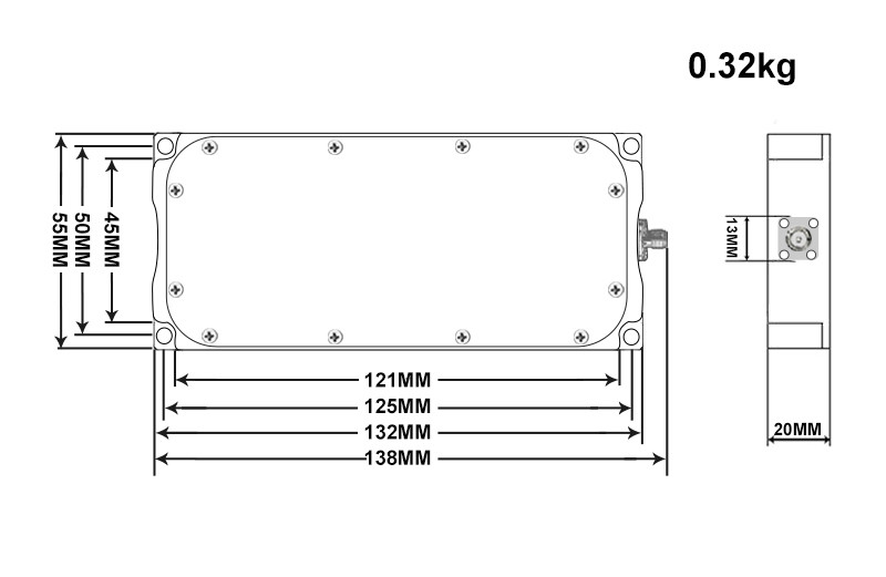 High Efficiency 30-50W S Connector 600-2700mhz Jammer Module For Anti DroneFPV
