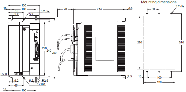 Industrial Servo Motor R88M-G20030L-BS2 Between power supply/power line terminals and FG terminal: 1,500 VAC for 1 min 1