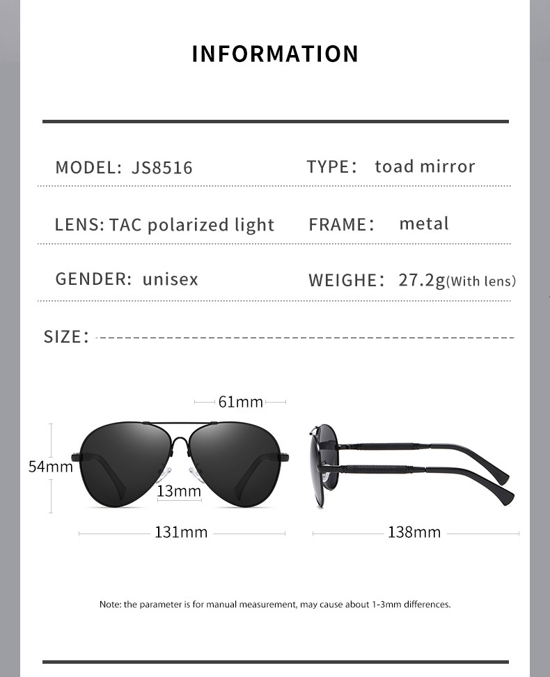 Men Women Metal Aviator Sunglasses Super Elastic Memory Metal