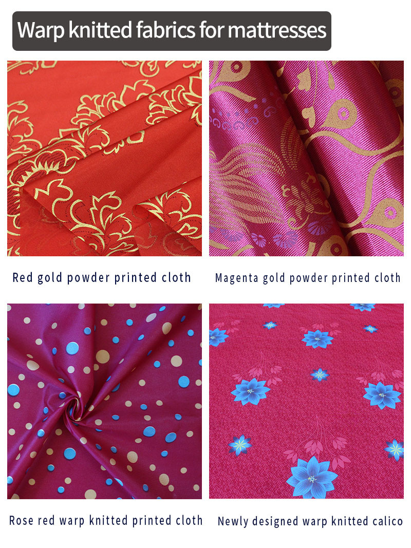 Customized Design 210-230cm Mattress Quilting Fabric Plain Warp Knitted Printed