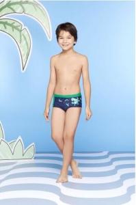 Quality Boys` Navy Blue And Green Octopus Print Swim Trunks - Polvo wholesale