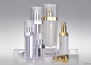 Quality Texture purple shape column Empty Lotion Bottles PMMA 60ml wholesale