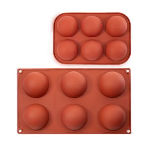 Quality Food Grade LFGB Approved Silicone Semicircle Mold , Silicone Chocolate Mold Six Hole wholesale