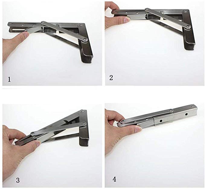 White Stainless Steel Foldable Wall Mounted Work Bench with Included Nuts and Screws