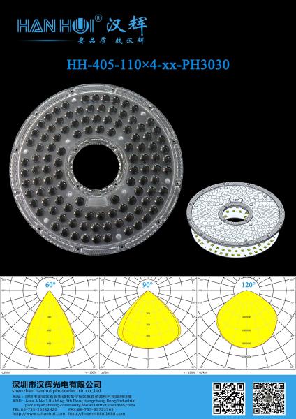 60°/90°/120° Available High Bay Light Lens 263.03×9mm 440pcs 3030/2835LEDs Heat