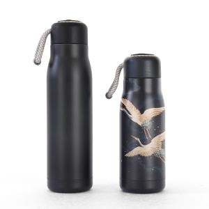 Quality Black Double Wall Stainless Steel Water Bottles With Spout Lid BPA Free wholesale
