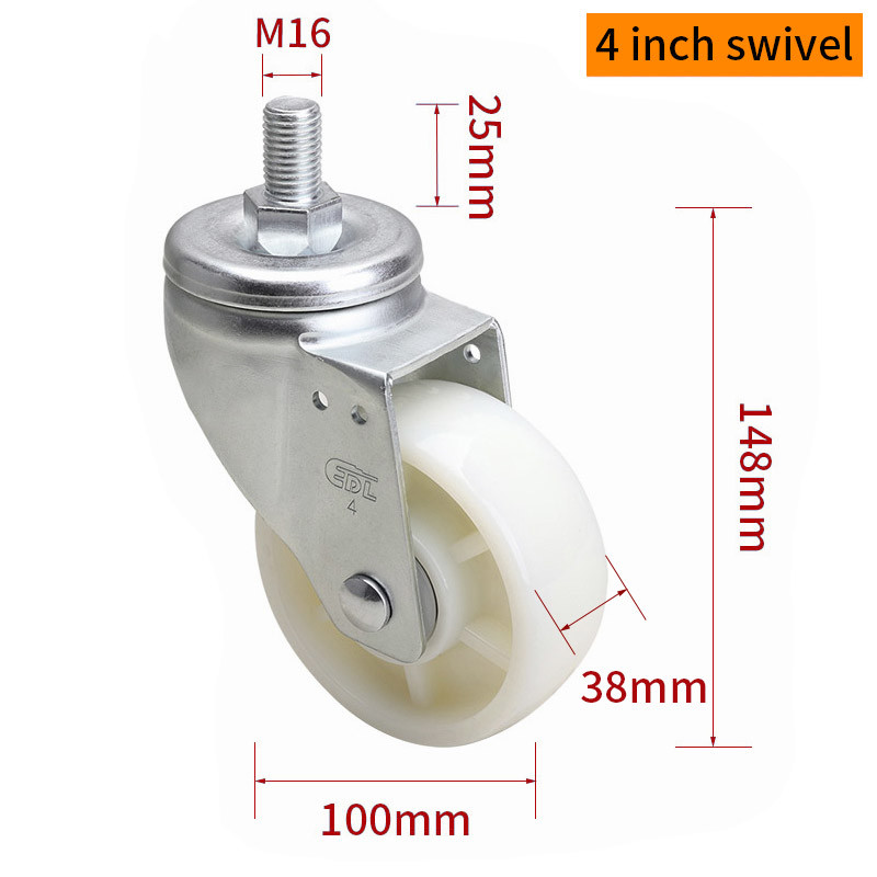 EDL Medium Duty TPA Caster 4inch 250kg Threaded by Swivel and Brake type