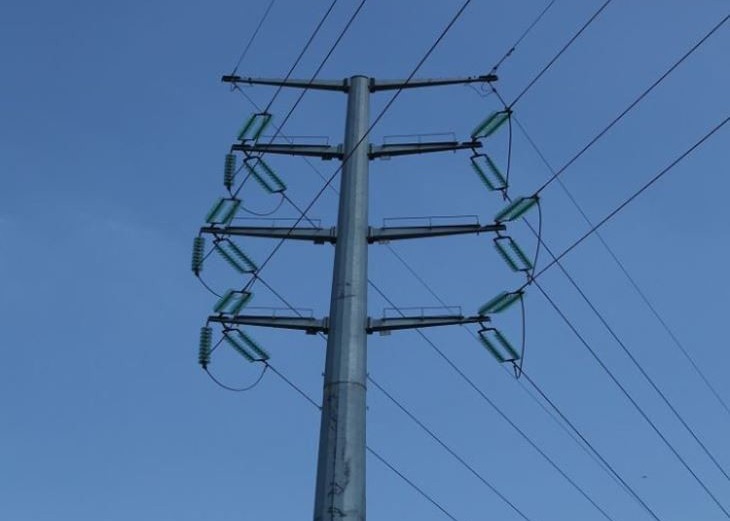 Middle Voltage 69kv 45-60FT Steel Electric Pole Anti Corrosion