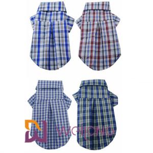 Quality Pet Clothes Cotton Plaid Dog Shirts For Medium Dogs ISO9001 wholesale
