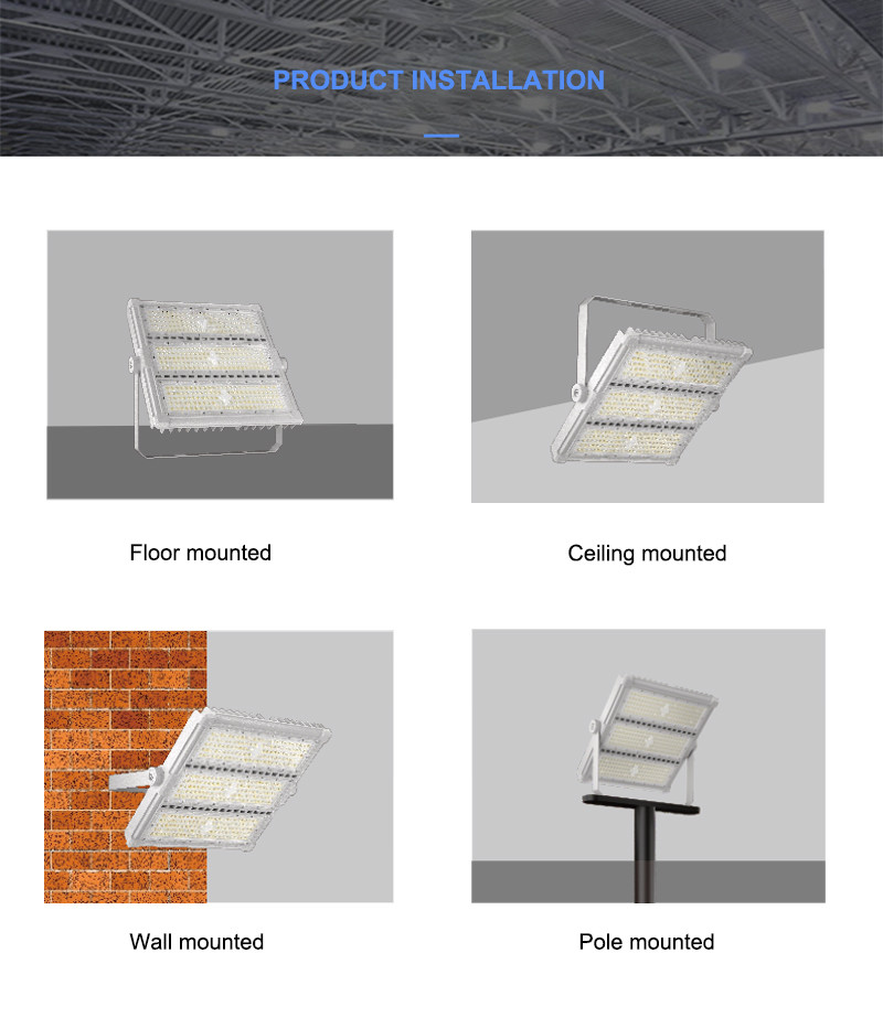 Module 600 Watt Led Flood Light Ip65 Die Cast Aluminum With Anti UV PC Lens
