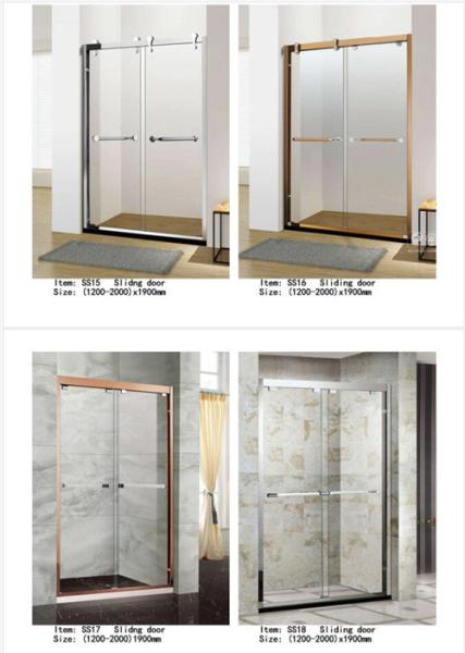 Two Panel Sliding Glass Shower Doors Glass Thickness 6mm With PVC Waterproof
