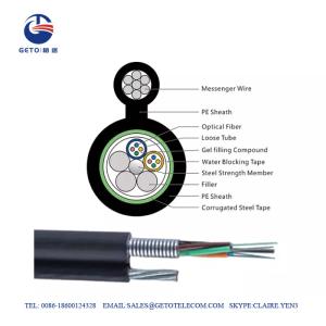 Quality GYTC8S Aerial Armored FTTH Optic Fiber Cable wholesale