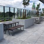 Outdoor Fiber Cement Furniture GRC Concrete Table With Sturdy Legs