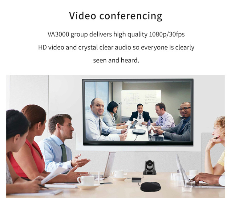 Va3000e 10X Zoom Video Conference Kits HD Video Audio Conferencing System Business Video Conference Camera