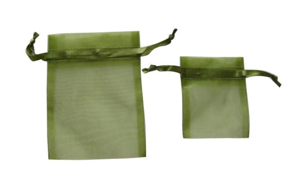 Pink Organic Fabric Drawstring Bag, Nylon Storage Bags With Ribbon Strings 8cm *