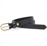 105cm Womens Genuine Leather Belt Buckle Embossing Wave Pattern