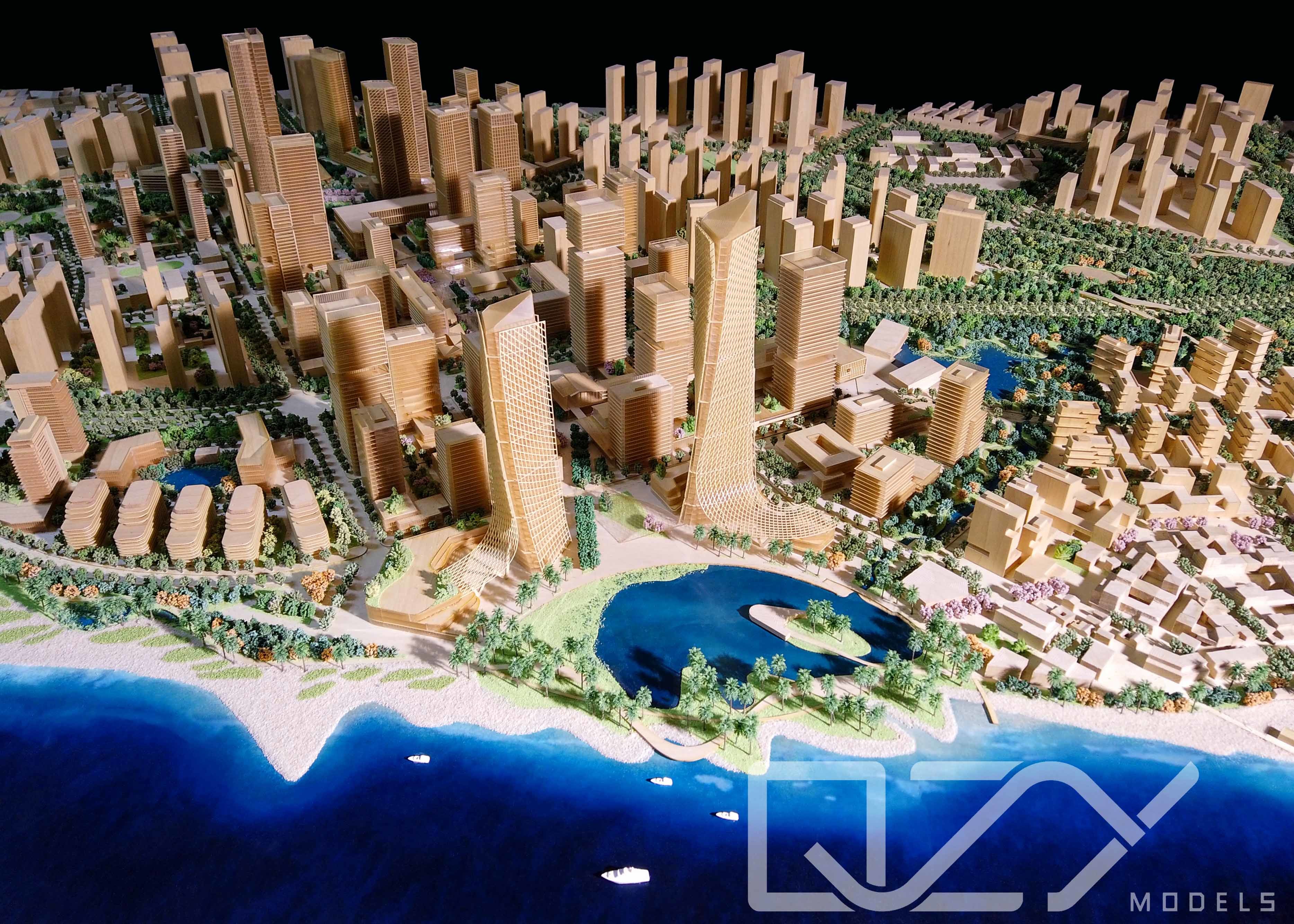 Aecom Basswood Miniature Architectural Models Xiamen TOD 5M x 6M Base Size