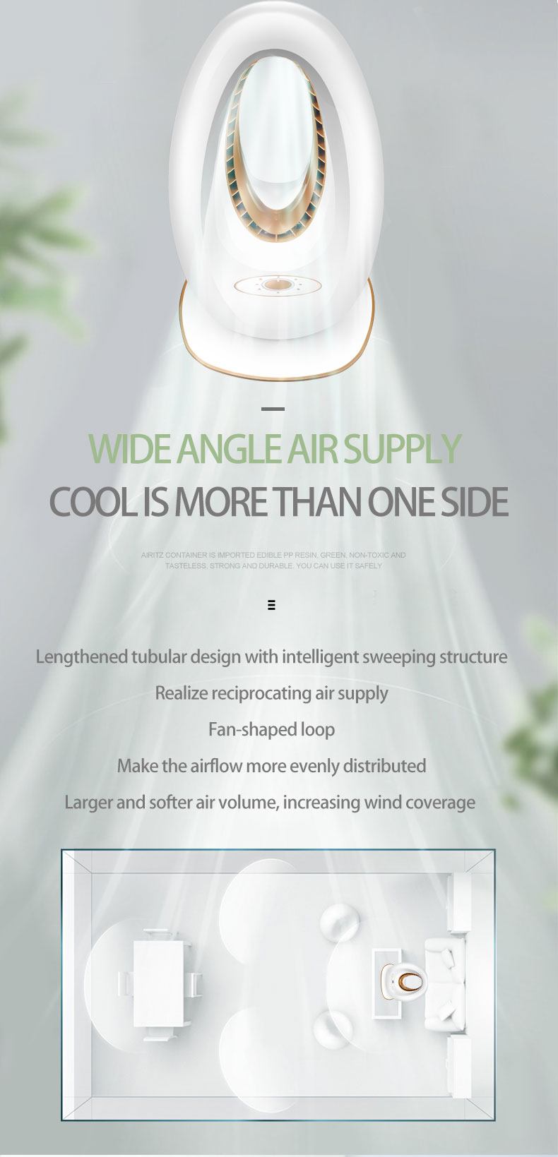 Popular new design bladeless fan home store chiller motor bladeless table fan gift high quality floor air cooling proces