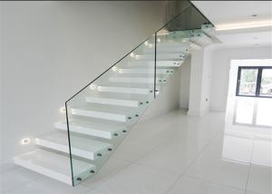 Quality CE Certificated Floating Wood Stairs , Open Tread Oak Staircase No Smell wholesale