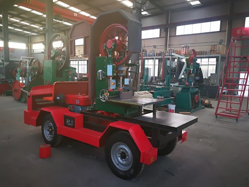 Diesel Powered Vertical Band Saw With Mobile Wheel, Vertical Bandsaw Mill Machine