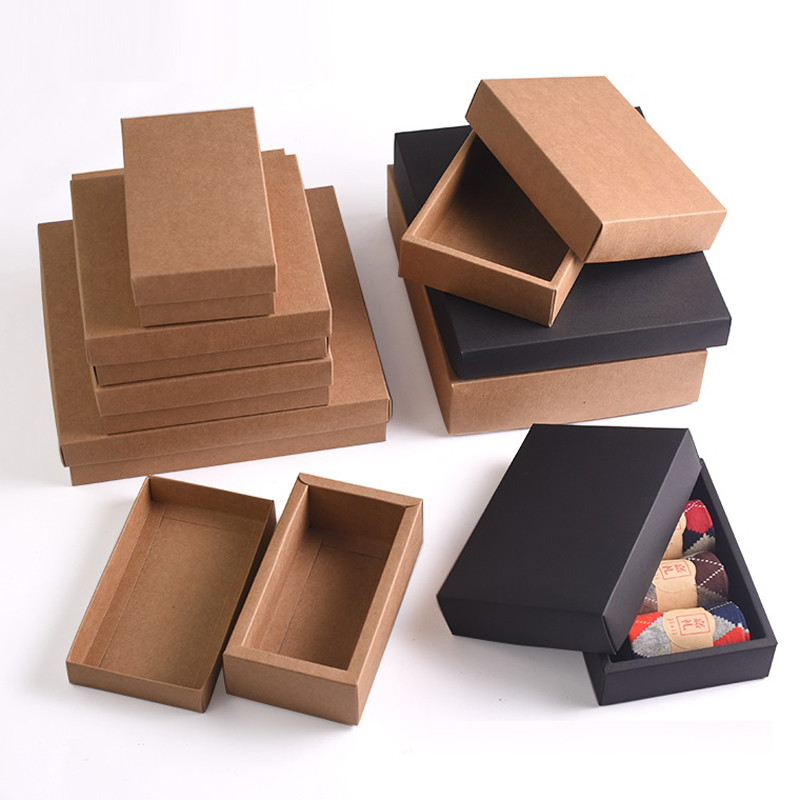 custom flat color paper socks box kraft paper stockings paper box sliding drawer socks gift box