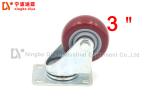 Transparent Red Caster Wheel , Polyurethane Flat Universal Light Duty Caster