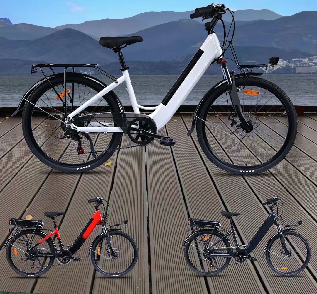 Ladies Step Thru Electric City Bike 36V 11Ah 7 Speed 26" / 24" Electric Bicycle