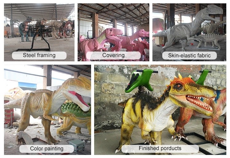 Life Size Walking Dinosaur Rides , 110V / 220V AC Robotic Deer Dinosaur Car