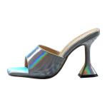 Patent PU OEM Women High Heeled Shoes Strap Metallie Wine Glass Heel