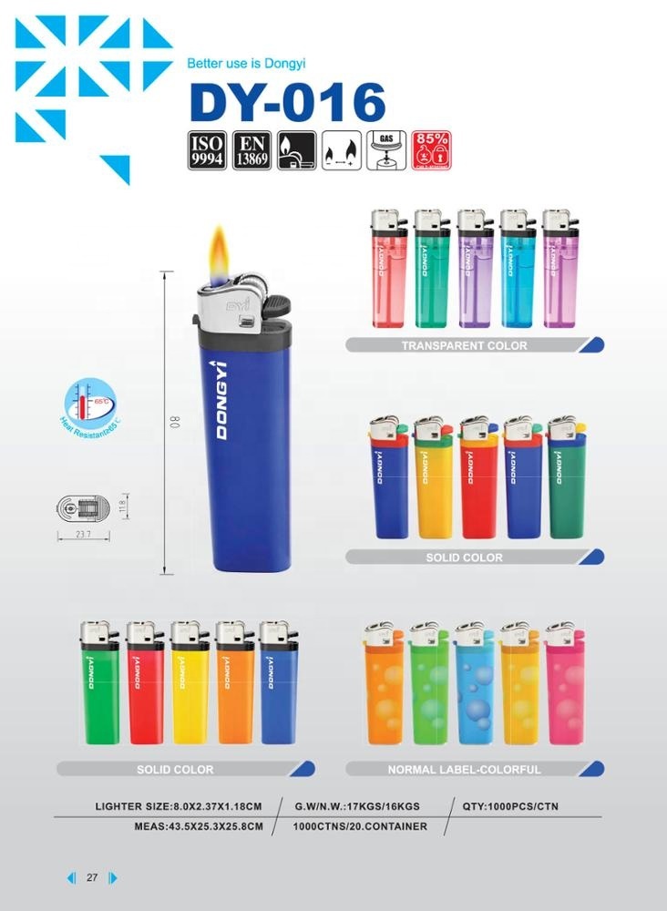 Five Colors Black Head Plastic Gas Flint Lighter