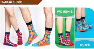 Quality High quality british style colorful plaid patterned design casual cotton socks for men wholesale