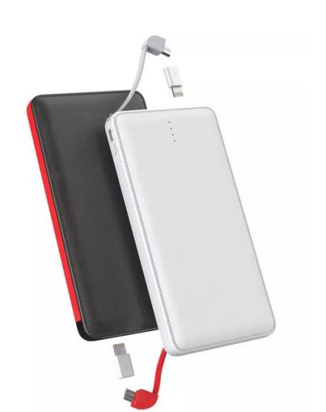 With Cables 10,000mah portable power bank leather casing high capacity smaller
