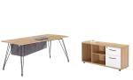 American Walnut Color Wood Office Desk , Melamine Laminated Modern Executive