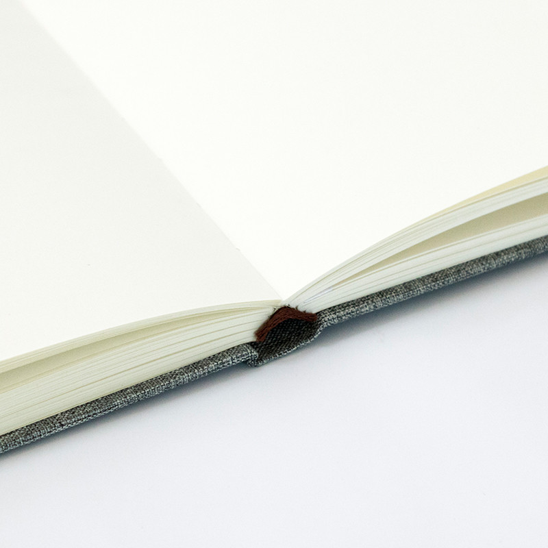 Pocket Size Fine Linen Cover Notebook , Waist Band Wide Ruled Notebook
